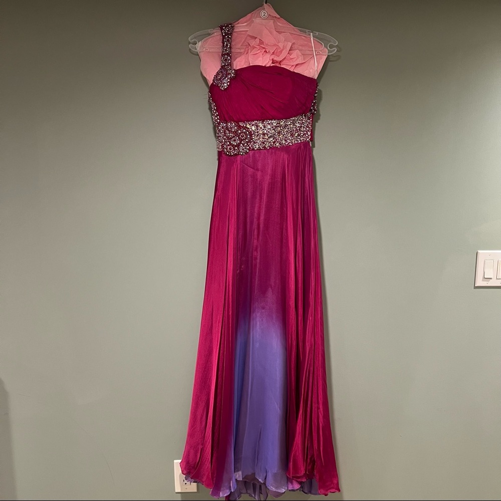 Sherri Hill Open-Back, Floor-Length Gown